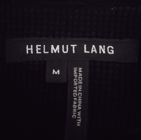 Helmut Lang Black Waffle Zip Hoodie M Designer Minimalist Loungewear - Picture 11 of 12